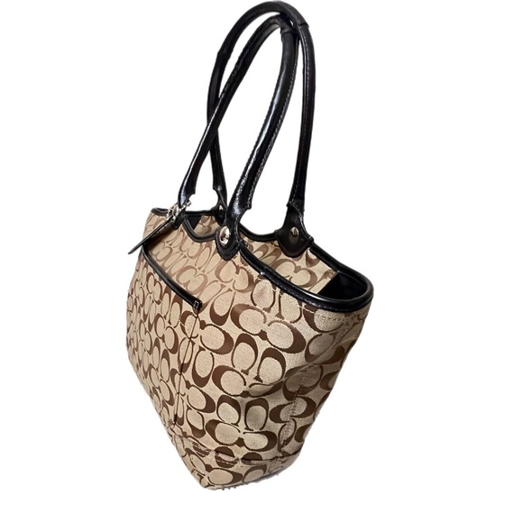 COACH Signature Bleecker Khaki Brown Handbag F14385 - Picture 4 of 12